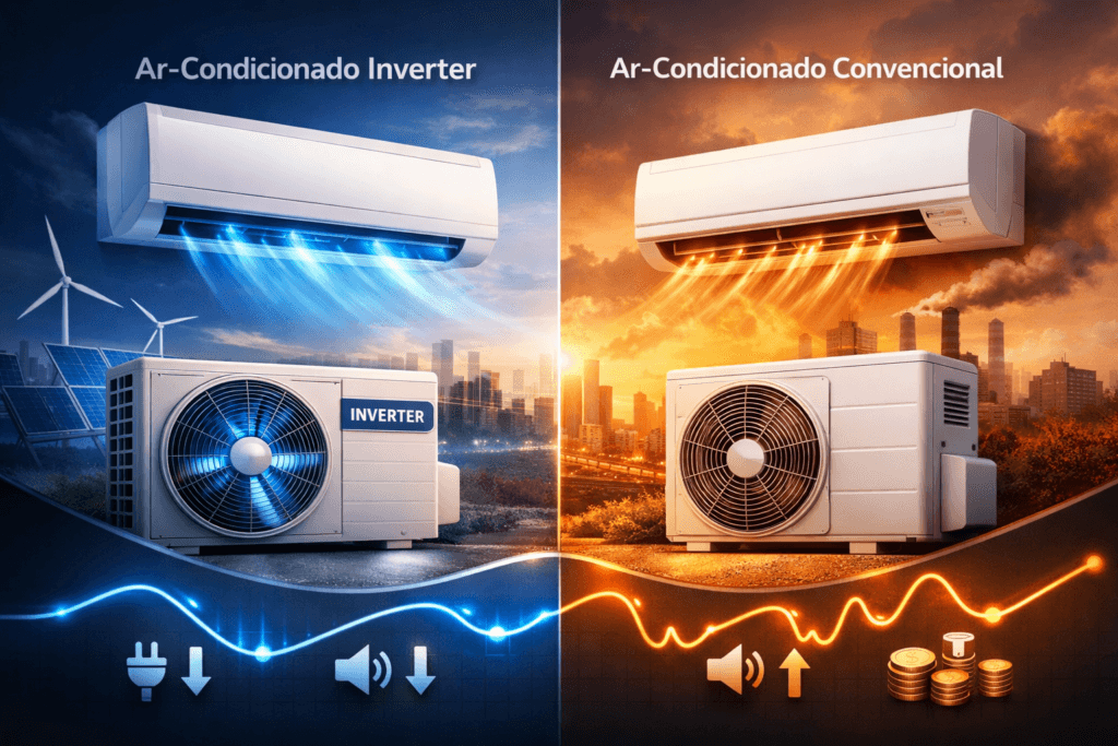 comparação entre ar condicionado inverter e convencional