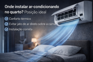 posição ideal do ar condicionado no quarto